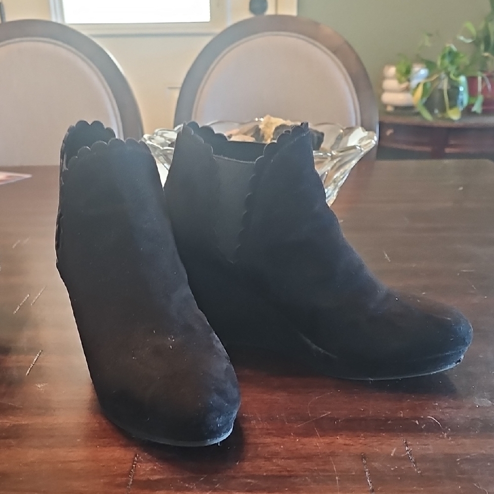 Women's Black Ankle Boots Size 9 3 Inch Heels